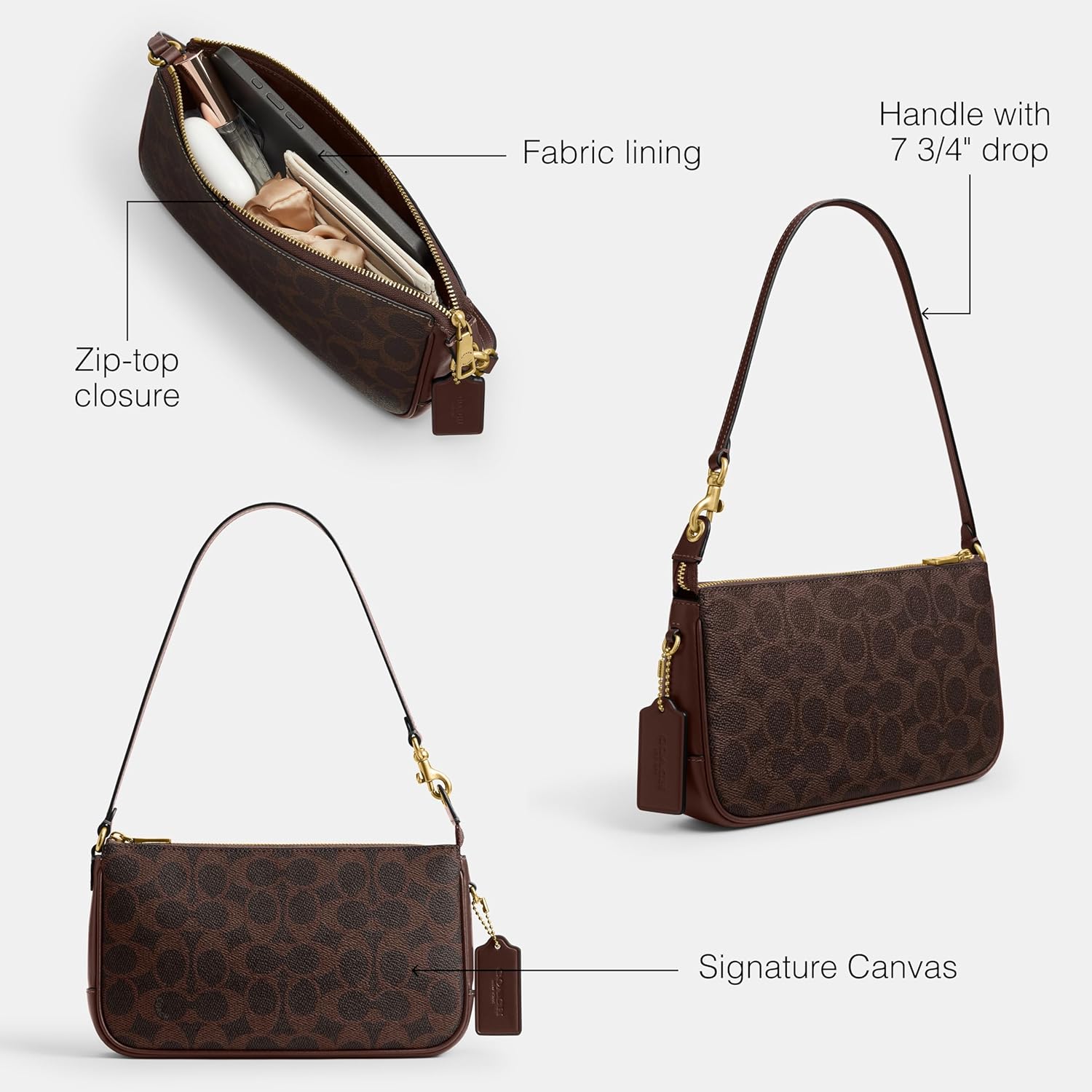 COACH Women's Natural Grain Leather Plaza Bag - Image 3