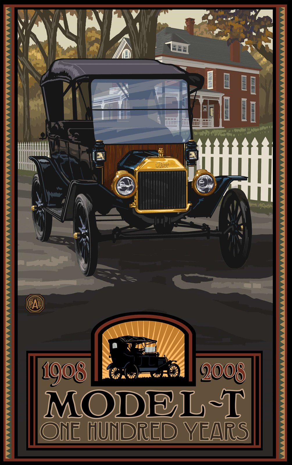Northwest Art Mall Model T 100th Anniversary Artwork by Paul A Lanquist, 11-Inch by 17-Inch