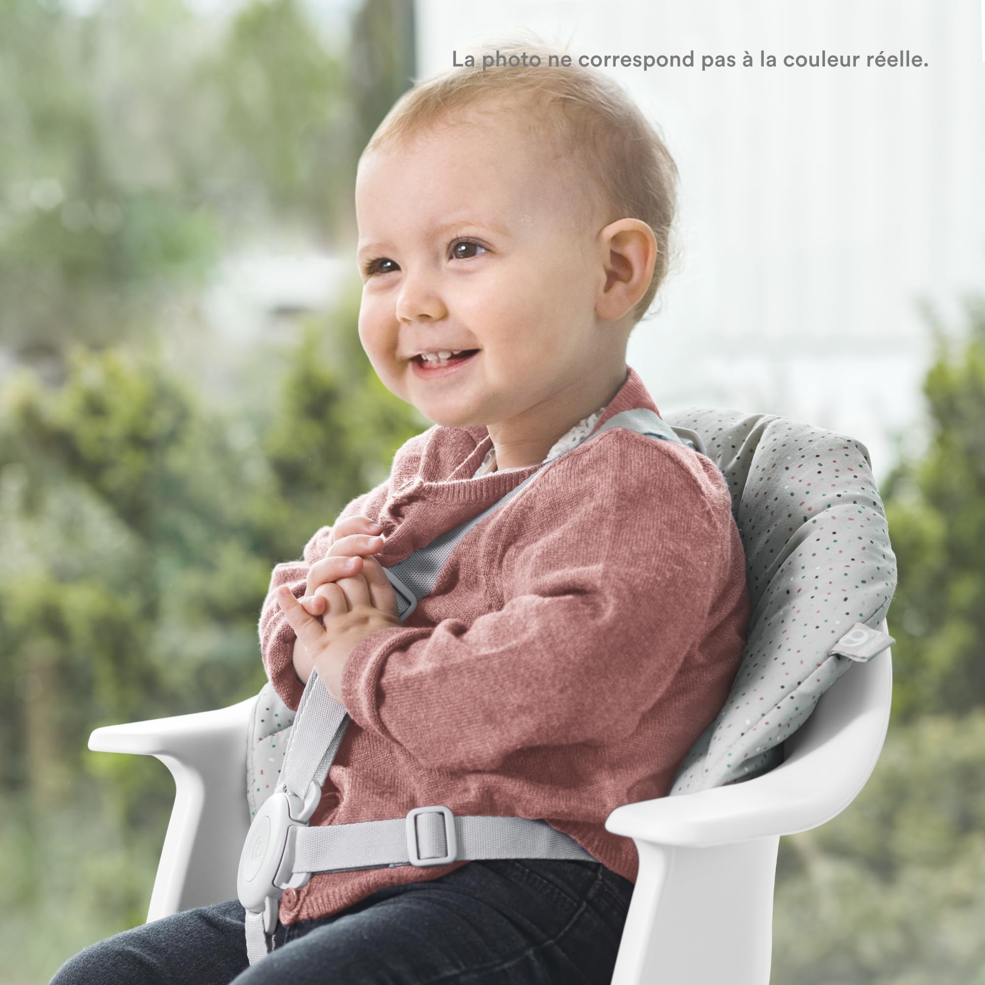 Coussin Stokke Clikk, Gris Nordic - Compatible avec la chaise haute Stokke Clikk - Pour plus de confort - Fabriqué en coton organique - Réversible et lavable en machine - Idéal de 6 à 36 mois