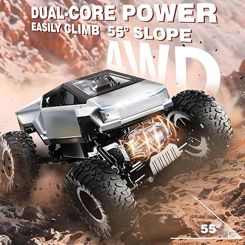 Miniatura 2 de Auto a control remoto, juguete de camión monstruo 114 para niños, autos RC de 2.4 GHz, impermeable, 4WD todo terreno, todoterreno, regalo de