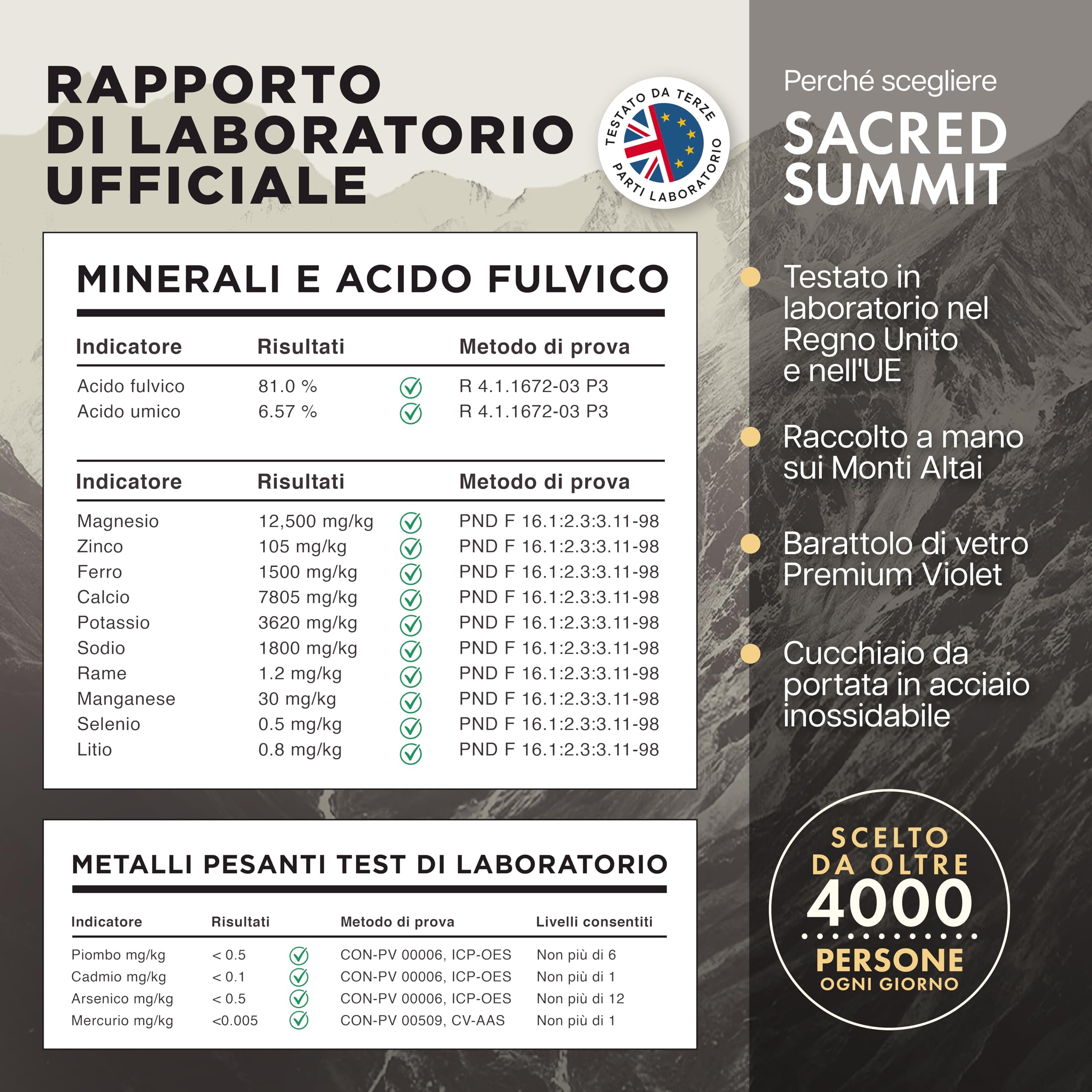 Resina di Shilajit Oro 40g – 81% Acido Fulvico, B12 & Minerali – Energia, Focus & Resistenza – Vegano, Testato in Laboratorio – Fornitura di 3 Mesi