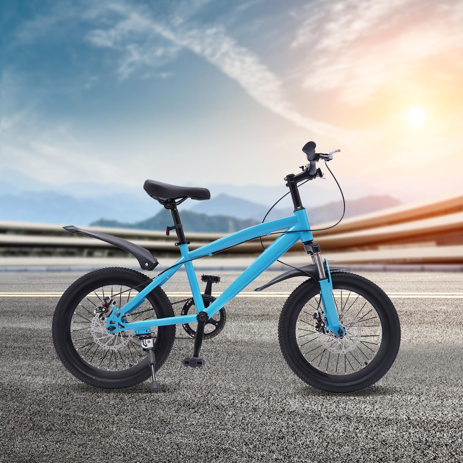Bicicleta de montaña para niños, 18 pulgadas, bicicleta de montaña, para jóvenes, jóvenes, niñas, MTB, con bomba de neumáticos, para niños y niñas de 5 a 10 años