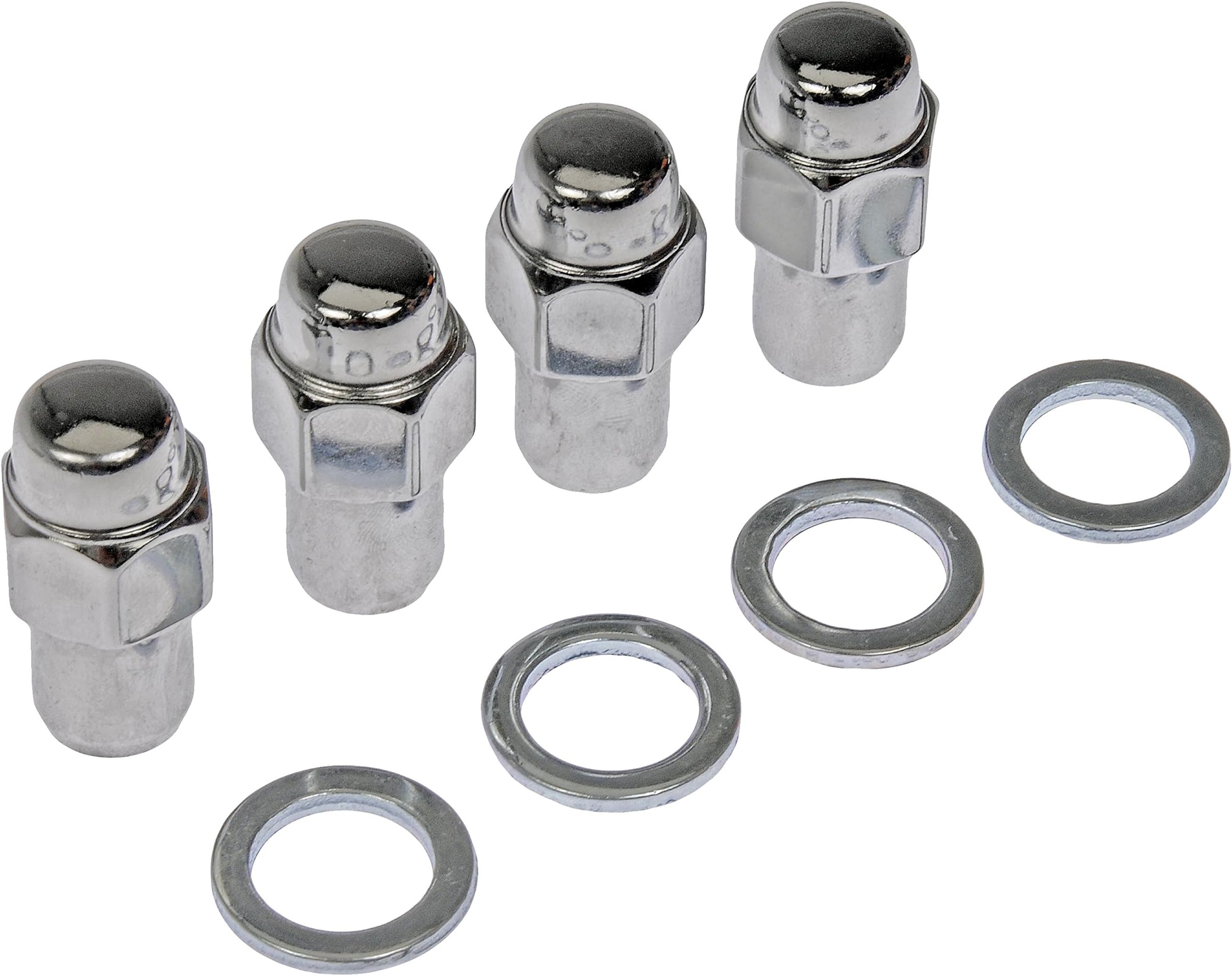 Dorman 711-108 Wheel Nut Chrome Std. Mag 2-Pc 7/16-20, 4 Pack
