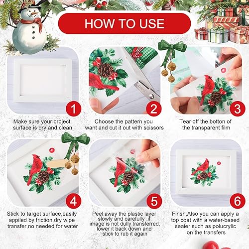 Miniatura 10 de 12 hojas de calcomanías clásicas para transferencias para manualidades y muebles, calcomanías clásicas de trineo, piña, calabaza, para hogar,