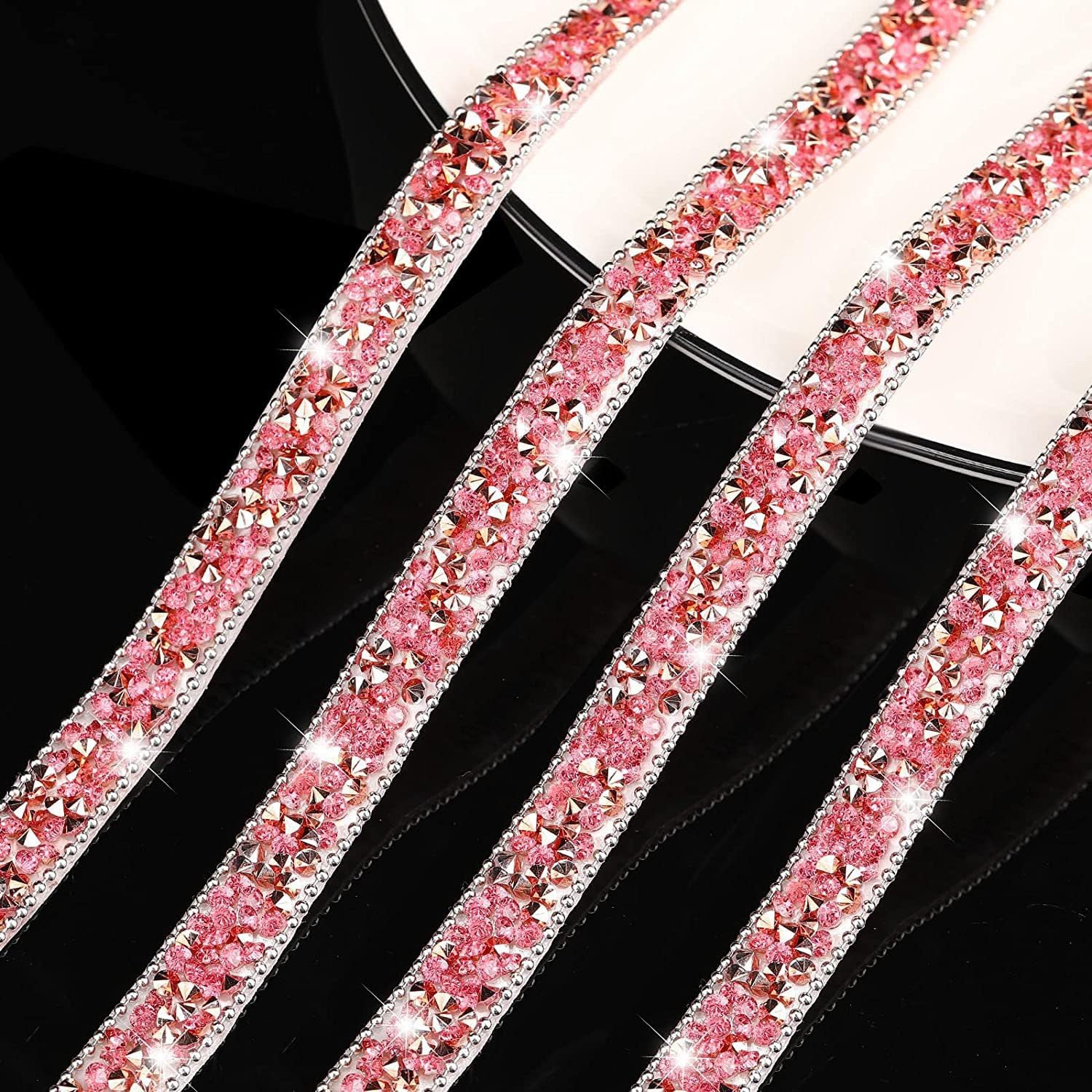 Wstążka samoprzylepna kryształowa kryształ górski diament 3 jardy x 10 mm błyskotka DIY kryształ górski diamentowa naklejka wydarzenie wesele samochód telefon złoty