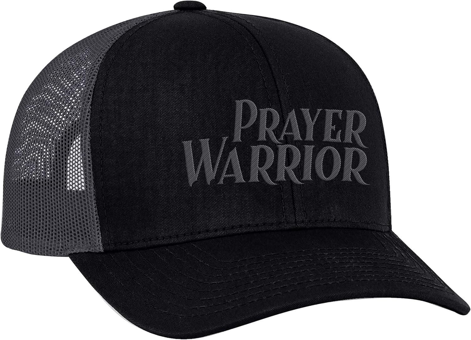 Men's Christian Prayer Warrior Embroidered Mesh Back Trucker Cap