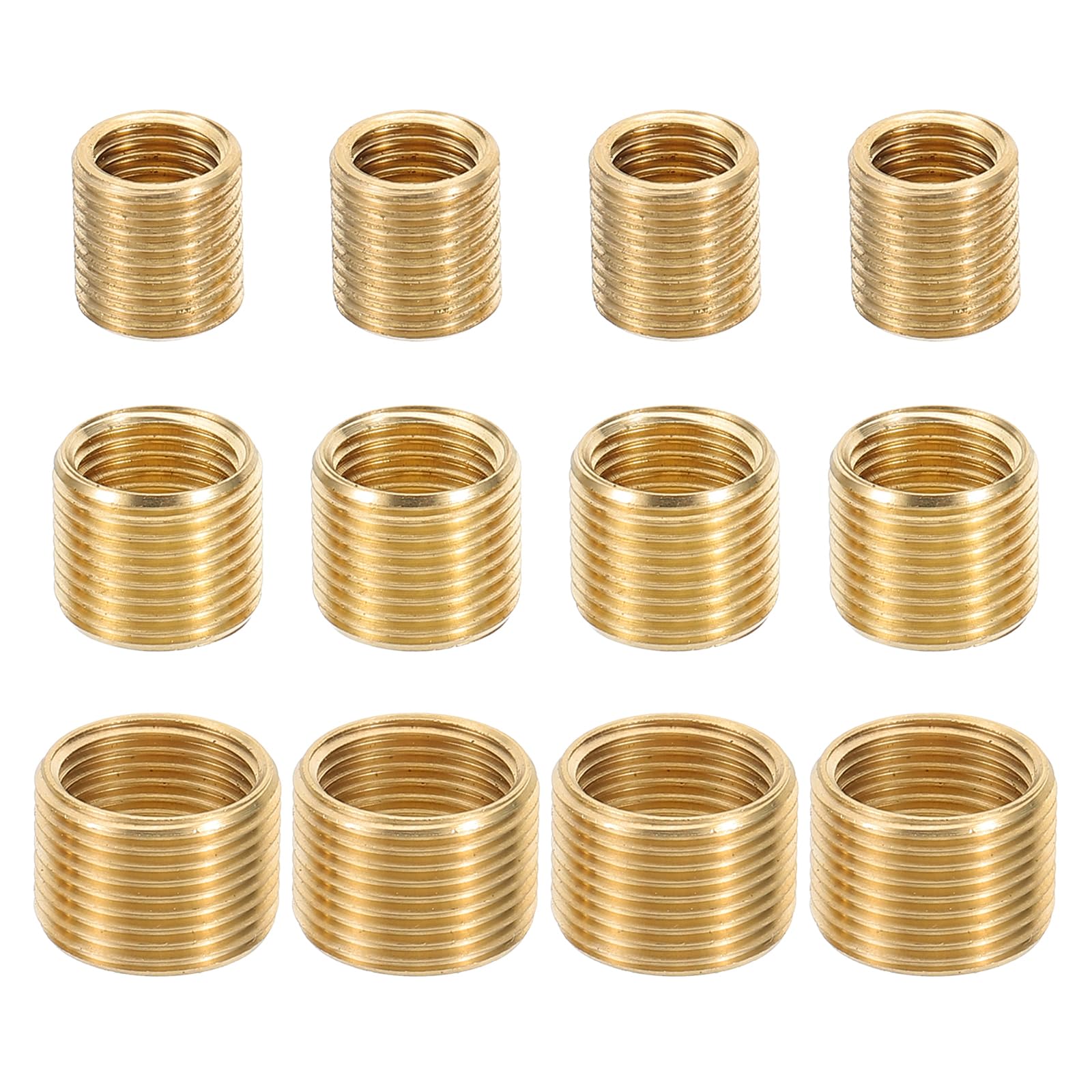 PATIKIL Thread Reducing Nuts Insert, 12pcs Male to Female Fine Thread Adapter Repair Insert Pipe Fitting Screw Sleeve Reducer