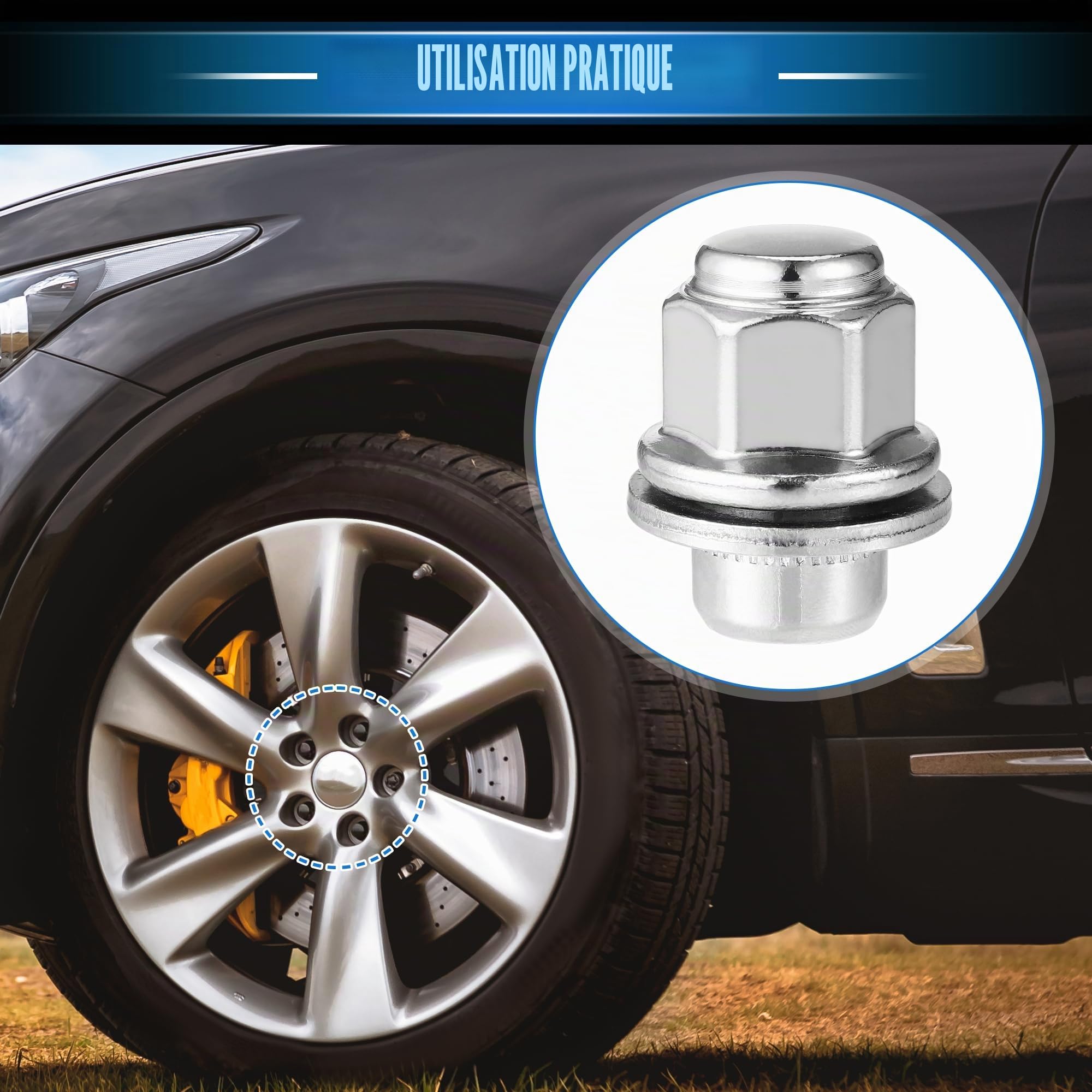 5 Écrous De Roue Compatibles pour Infiniti Ex35, Durables M12X1.25