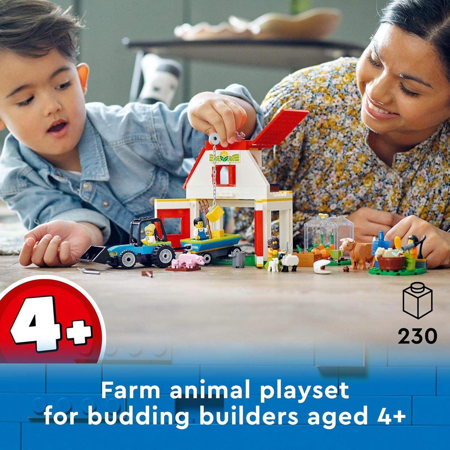 Lego City Barn & Farm Animals 60346 Building Toy Set for Kids, Preschool Boys and Girls Ages 4+ (230 Pieces)