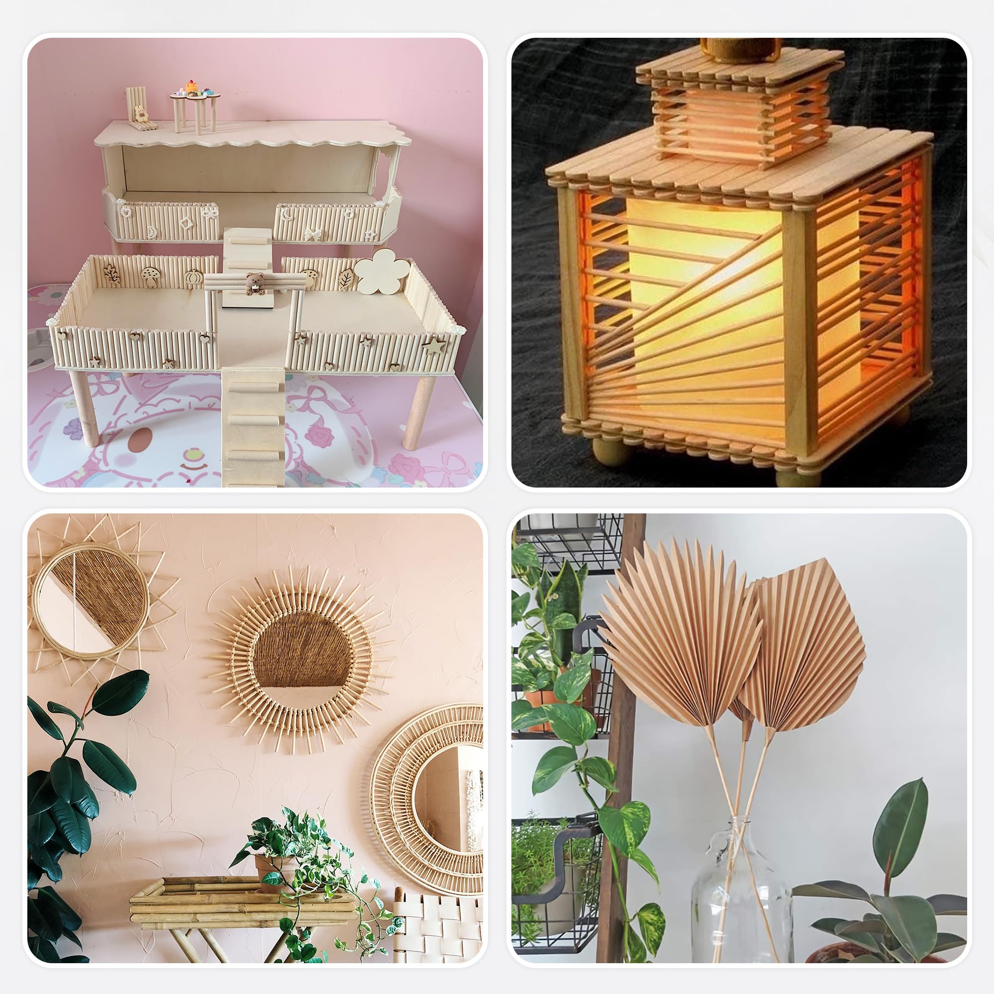 50 Bastoncini Di Bambù Naturali 30cm X 6mm - Per Fai Da Te, Decorazioni, Artigianato, Modellismo - Foto 5