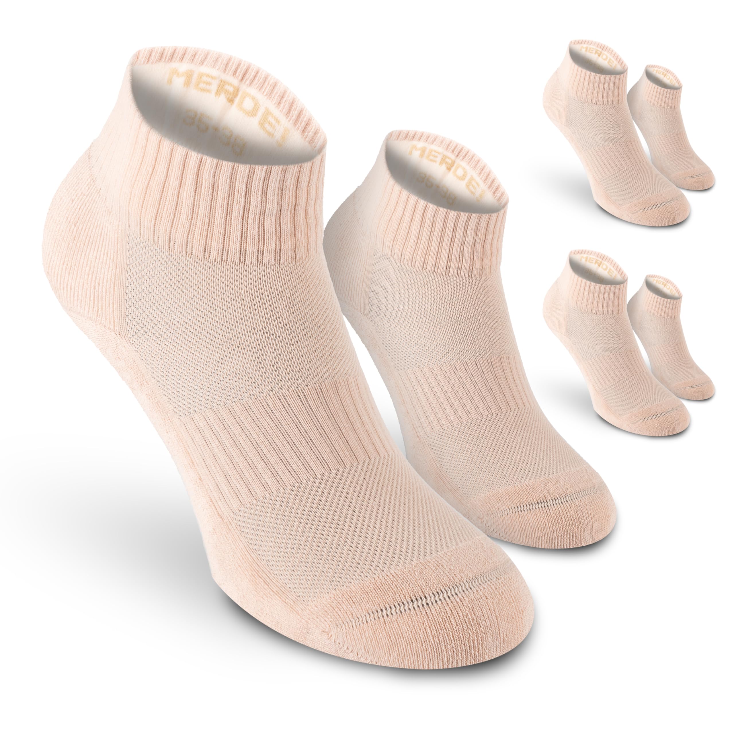Safersox Tanzsocken kurz, 3 Paar, Hautfarbe Peach, Damen, 35-38