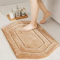 Vista 58 de COSY HOMEER Alfombras de baño extragruesas, antideslizantes, felpa suave, 100% poliéster fuerte, absorbente de agua para sala de estar, baño, Beige