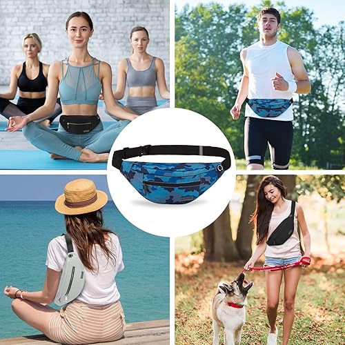 Miniatura 299 de MAXTOP - Cangurera cruzada grande con 4 bolsillos con cremallera, ideal para eventos deportivos, festivales, entrenamiento, viajes, correr y uso