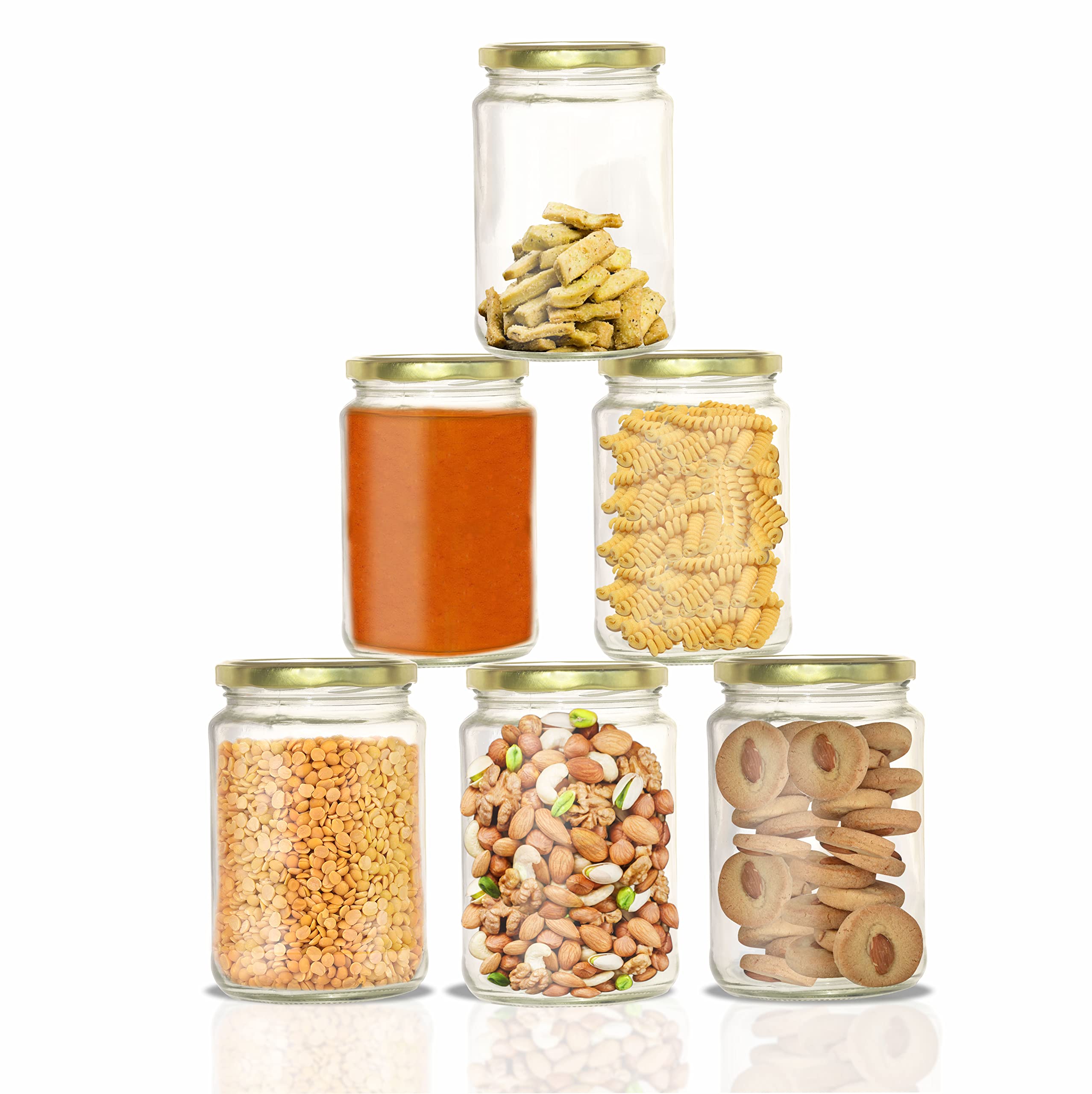 Pure Source India Glass Jars with Lids Airtight Kitchen Container Set, 750 ml, Pack of 6 Bottles, Transparent (B09RKF1KQY) Amazon Price History, Amazon Price Tracker