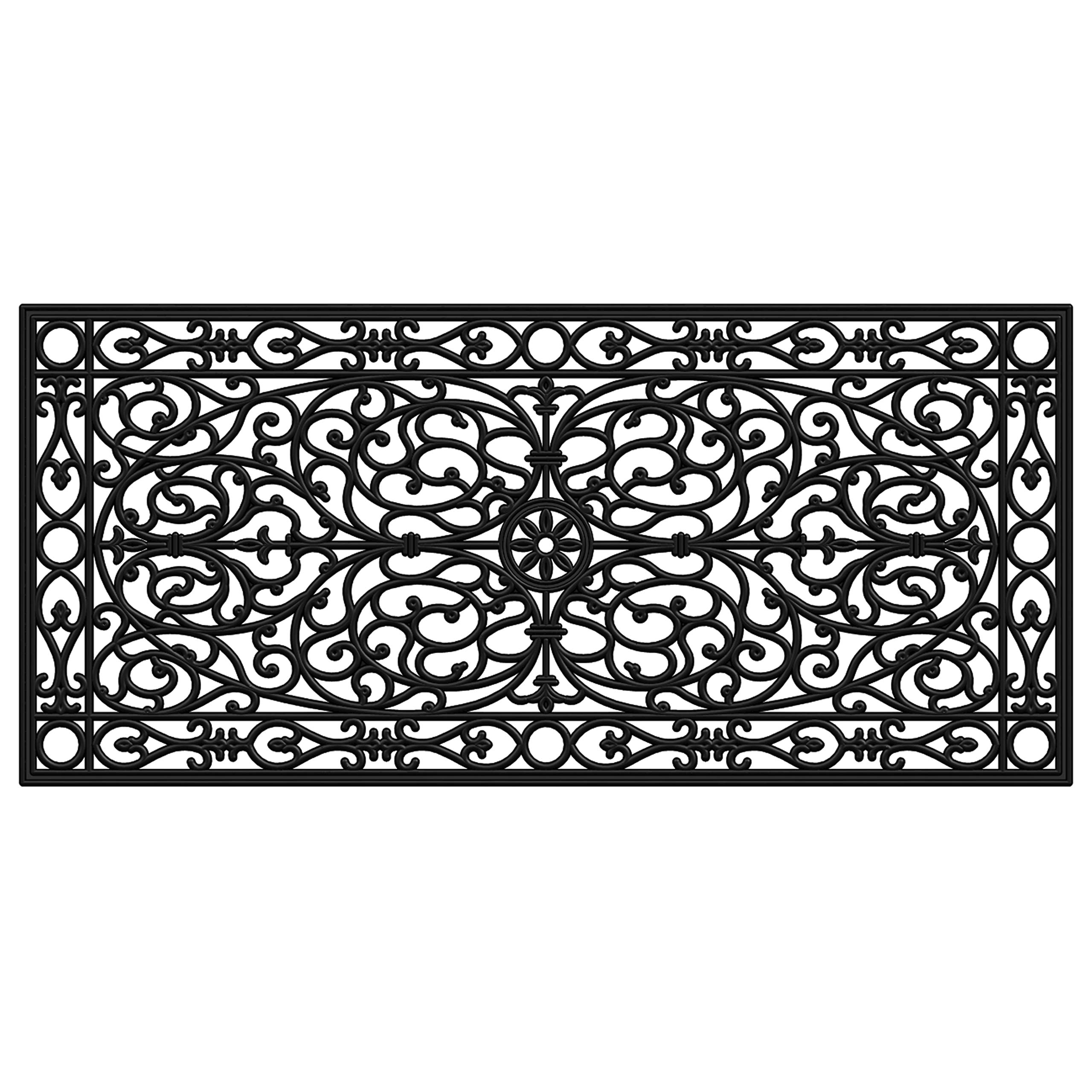 Calloway Mills 900222248 Gatsby Rubber Doormat, 22" x 48", Black