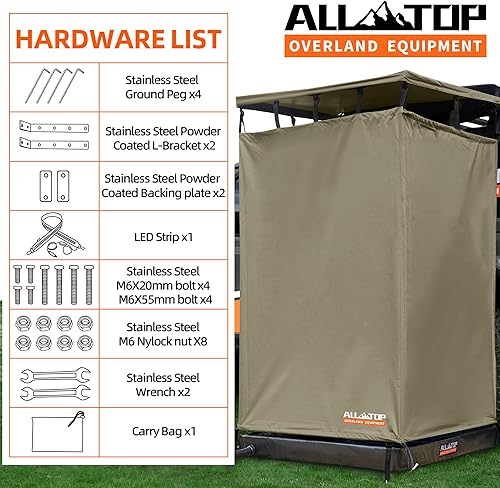 Miniatura 14 de ALL-TOP - Toldo para vehículo de 6.6 x 8.2 pies, parasol extraíble con protección 50+ contra rayos ultravioletas, resistente a la intemperie