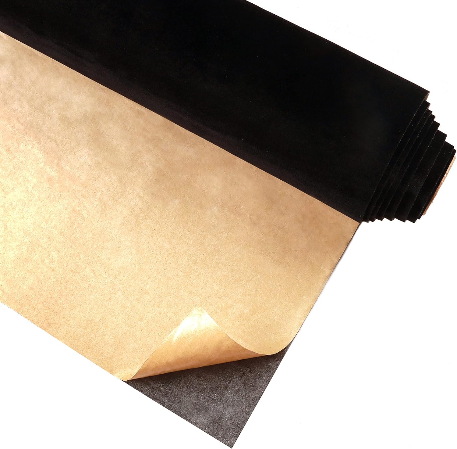 CRE8TIVE 12"x354" Black Self Adhesive Velvet Flocking Liner for Jewelry Drawer Fabric Velvet Drawer Liner Felt Sheets Black Peel and Stick Wallpaper for Bedroom Jewelry Box Lining Crafts Art Displays
