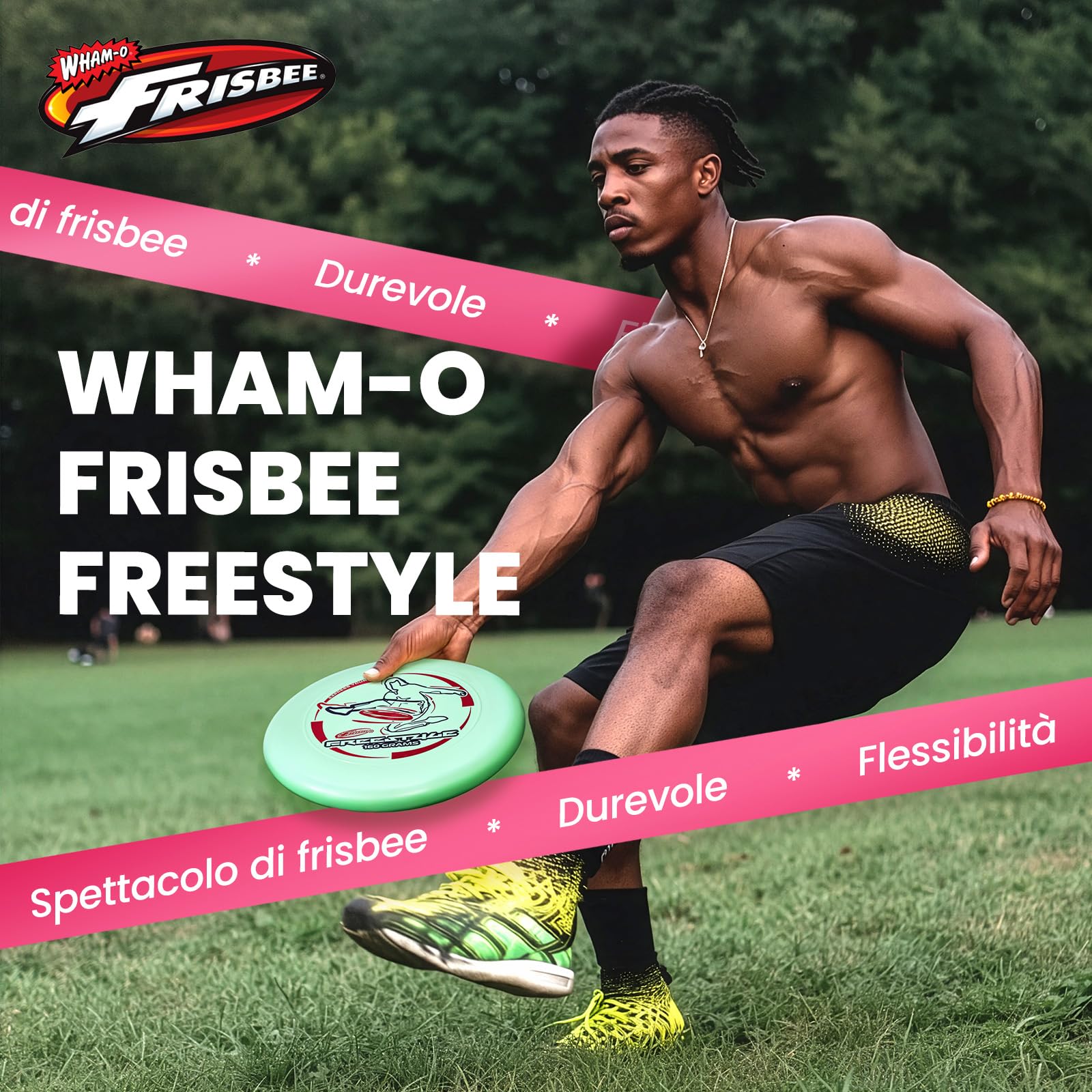 Wham-O Frisbee Freestyle Disc 160g 26.67cm PE Durable Flexible para Playa