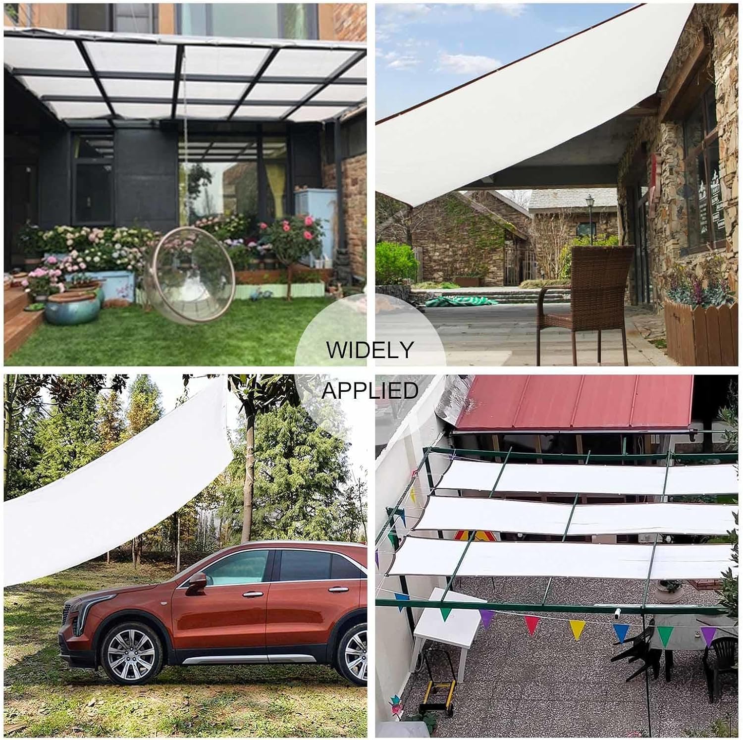 Shade Netting for Garden,Shade Cloth for Plants,White Shade Sail,90% Sunblock Shade Net,Shade Mesh Tarp With Grommets,Balcony Privacy Netting,Breathable/Anti-uv Awning,White-4x4m(13.1*13.1ft)