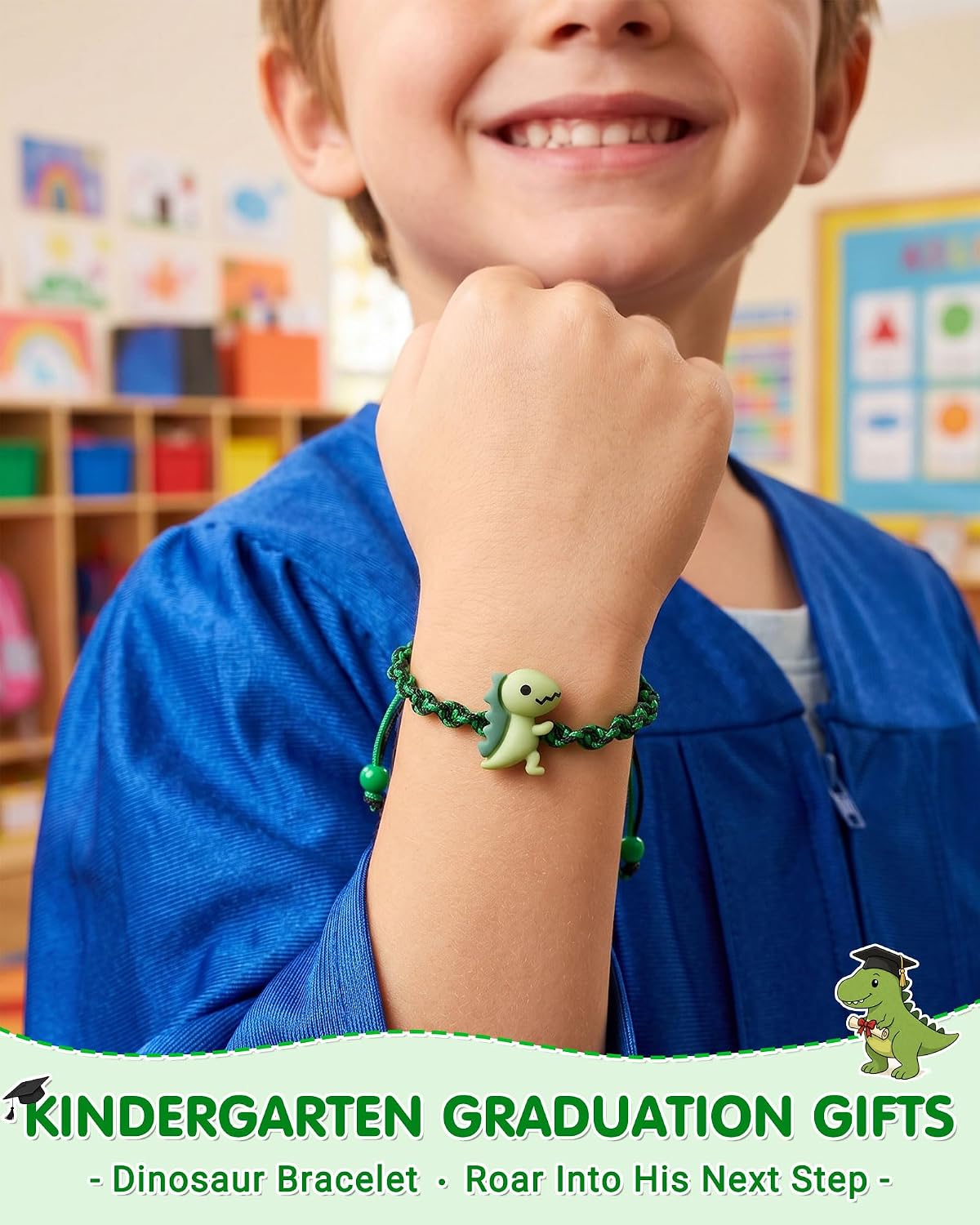 Graduation Gifts for Boys Preschool Kindergarten, Adjustable Dinosaur Bracelet for Son Grandson Kids
