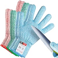 Vista 21 de Guantes resistentes a cortes, 2 pares de guantes resistentes a cortes de grado alimenticio, guantes de corte para cocina, pelado de ostras