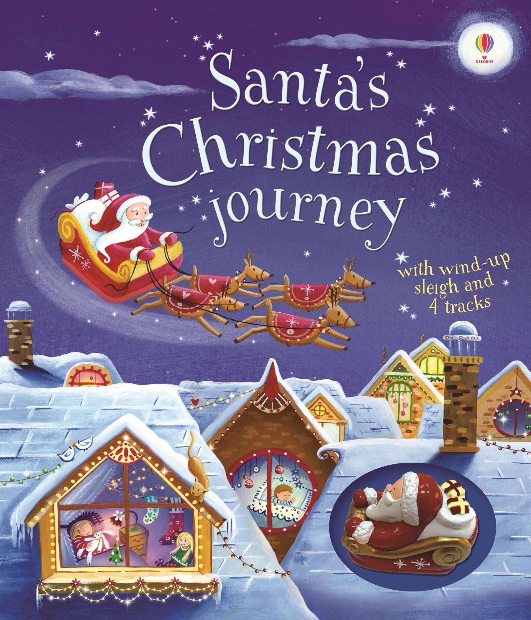 Santa's Christmas Journey with Wind-Up Sleigh (Wind-Up Books) By Fiona Watt,Sim