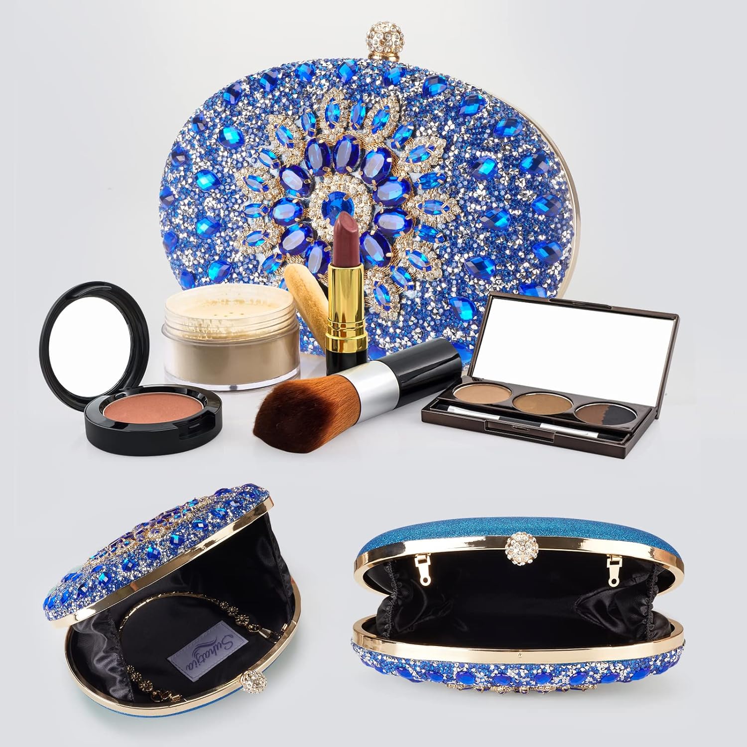 Rhinestone Evening Clutch Purses for Women Evening Weddings,Party Purses Crystal Diamond Glitter Sparkly Handbag - Image 6