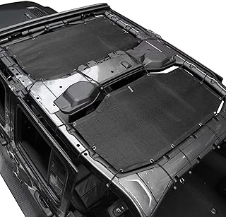 JeCar JLU Sun Shade Mesh Sunshade Provides UV Sun Protection Compatible with Jeep Wrangler 2018-2024 JL Unlimited 4 Door Front & Rear, 2 Pieces