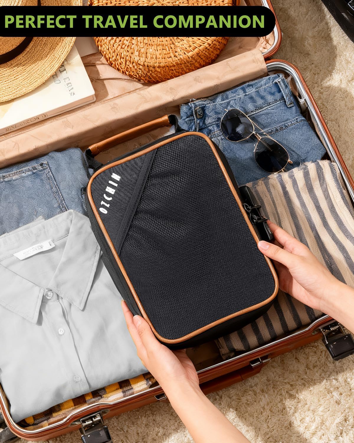 OZCHIN Smell Proof Bag with Combination Lock 9.5" x 6" x 3.5" File Organizer Case Container Medicine Lock Bag Travel Storage Case Safe Bags for Documents and Valuables Storage (Black-2) - Image 6