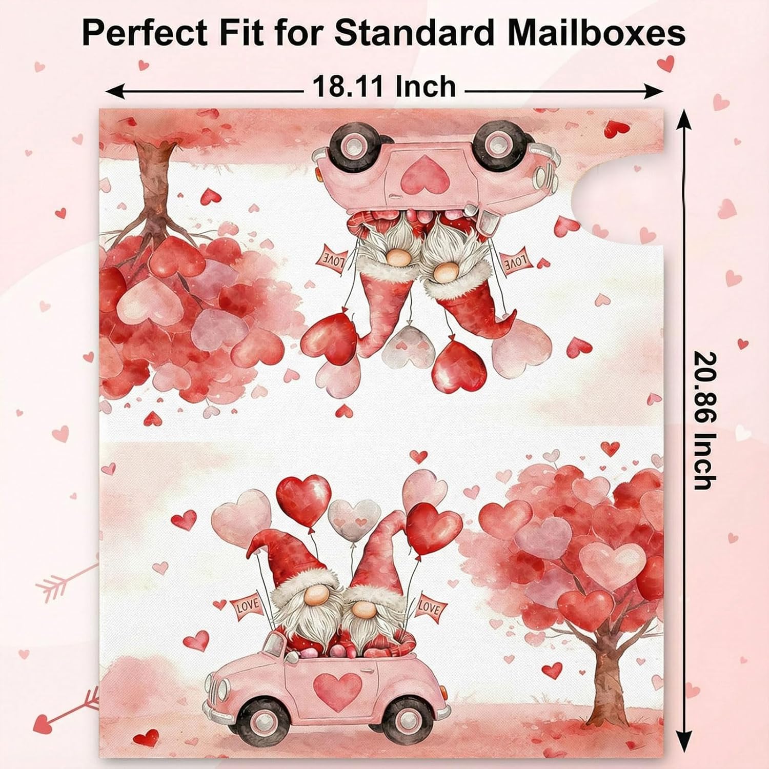 Magnetic Cover for Postbox Standard Size 18x21 Inches Dwarf Design Spring Summer Autumn Winter Magnetic Mailbox Covers Wraps for Holiday Garden Yard Home(Romantic Style)