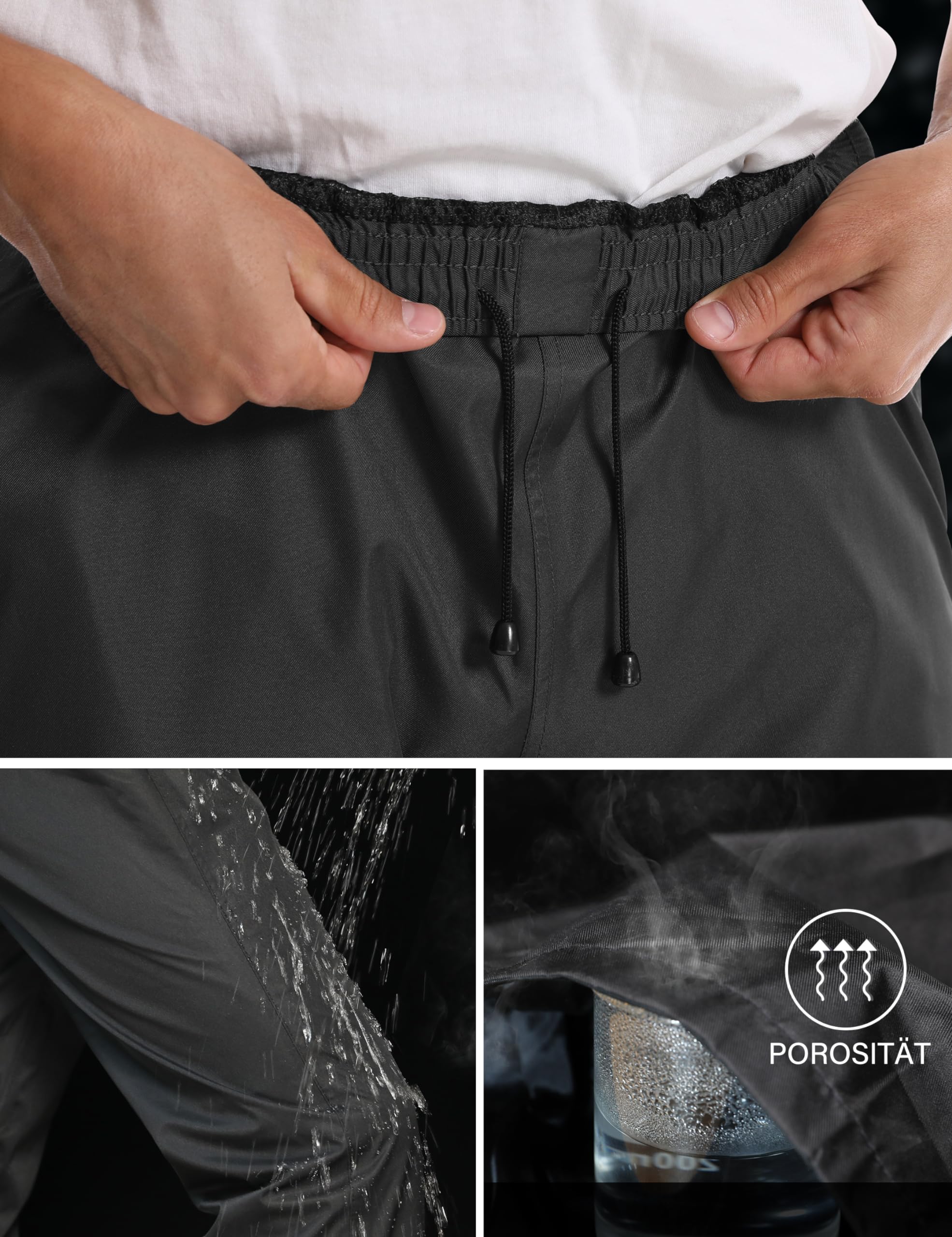 Coutyuyi Regenhose für Herren wasserdichte Leichte Winddichte Outdoorhose zum Wandern Camping Golf