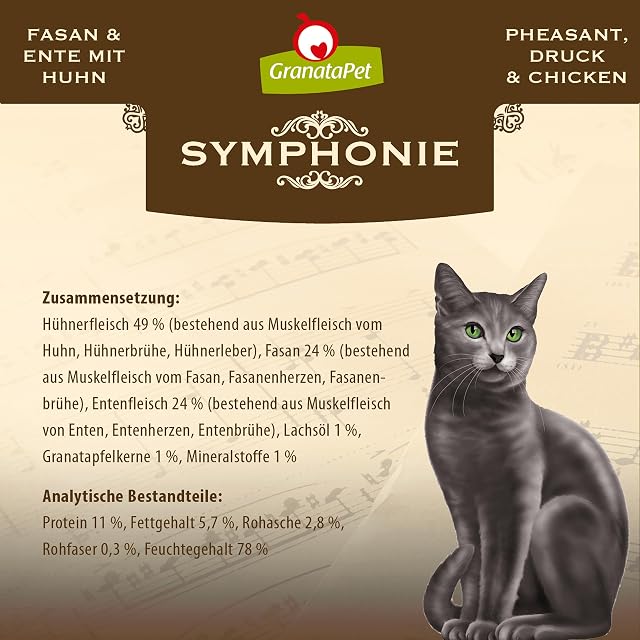 Foto 3 de 6 de GranataPet Symphonie No. 8 Faisán y Pato con Pollo, Comida para Gatos sin Cereales ni azúcares
