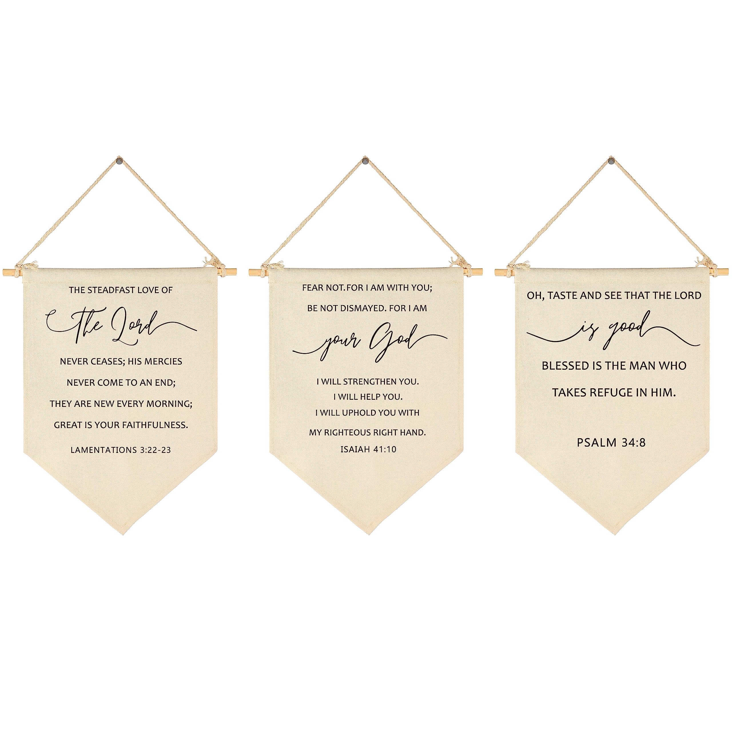 The Lord Your God is Good-Bible Verse Hanging Flag Decor-Living Room Bedroom Home Sign-Christian Minimal Farmhouse Decor- Housewarming Gift-Scripture