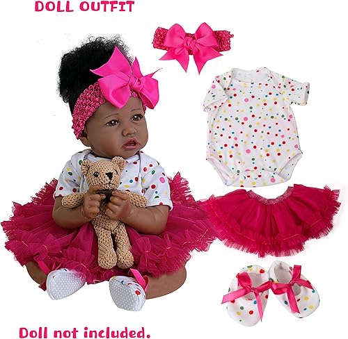 Miniatura 8 de Ropa de muñecas Reborn para niña, ropa de bebé de 17 a 22 pulgadas, ropa de muñeca de niña, conjunto de accesorios para muñecas de bebé realistas