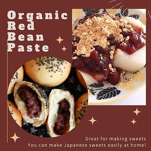Miniatura 4 de JapanVillage Anko - Pasta de frijoles rojos japoneses orgánica certificada 10.58 oz (pasta de frijoles rojos gruesos de TSUBUAN, paquete de 1)