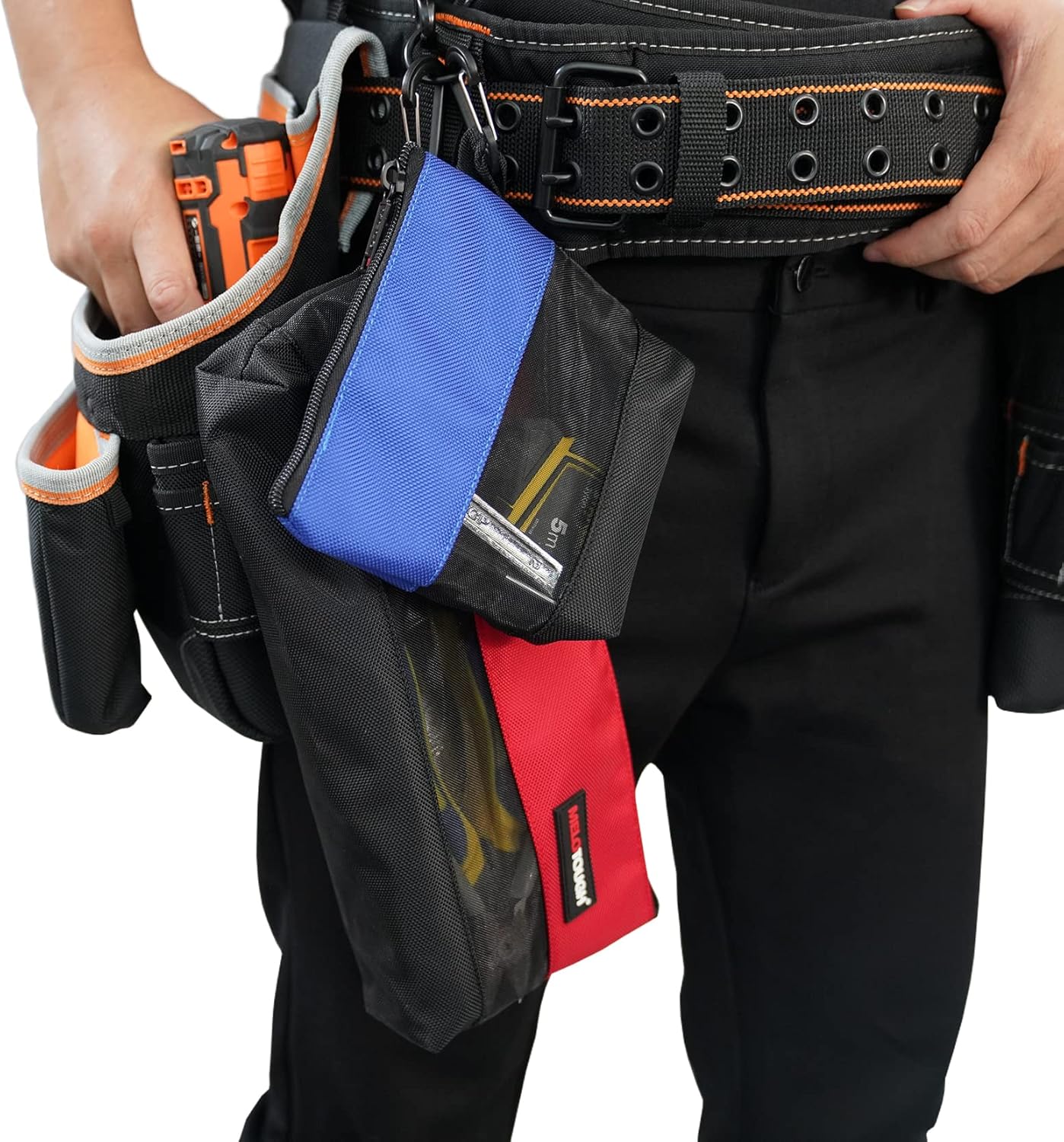 MELOTOUGH 2 Pack Zipper Utility Tool Bag，Small Zipper Bags/Multi-Purpose Tool Pouch Tote Bags Storage Organizer with Mesh Window for Screwdrivers,Pliers,Nut Drivers
