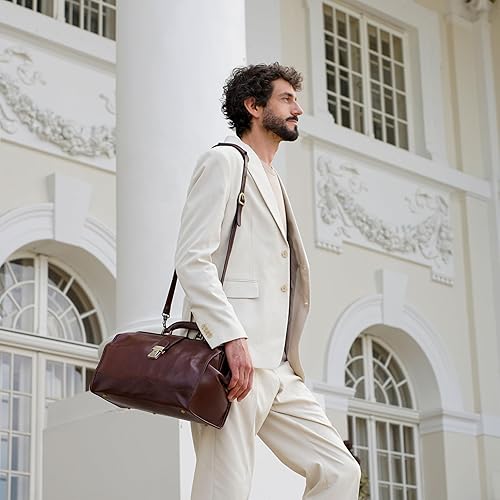 Vista 2 de Time Resistance Bolso médico de cuero - Bolso médico italiano hecho a mano - Bolso estilo vintage - Maletín de cuero real