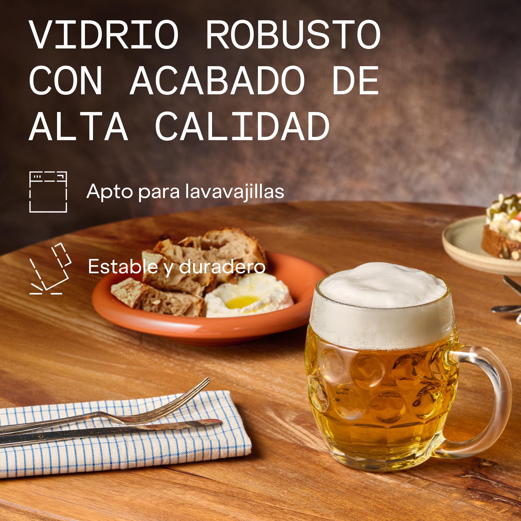 Juego de 6 jarras de cerveza (0,50 L, con escudo)