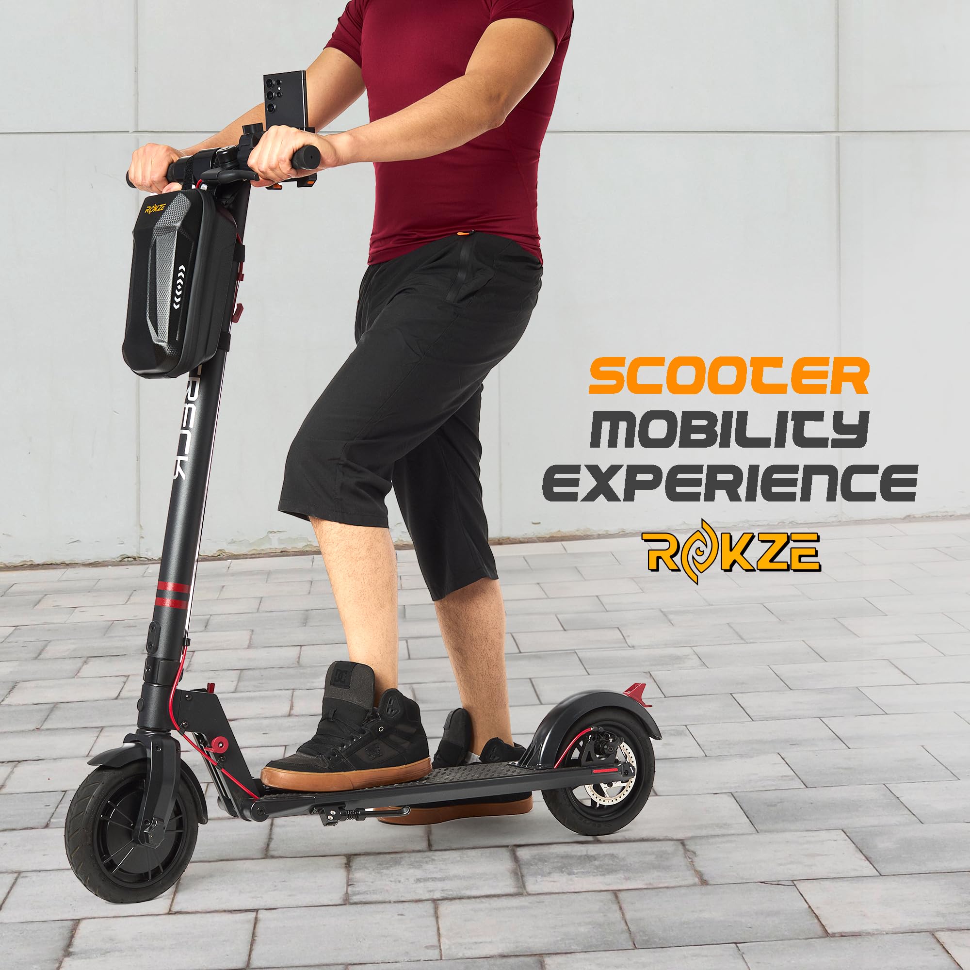 Electric Scooter Accessories - Storage Bag 3L Waterproof EVA Hard Shell, Scooter Phone Holder & 90