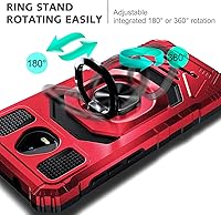 Vista 5 de Funda diseñada para Schok Volt SV55 con protector de pantalla [vidrio templado], funda protectora a prueba de golpes [grado militar] con soporte