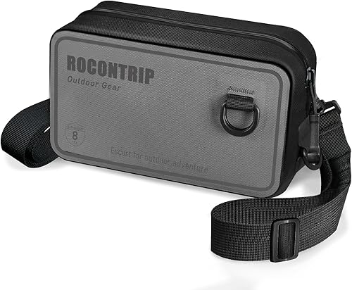 ROCONTRIP Bolsa seca 100% impermeable, paquete de cintura seca con cremallera hermética correa ajustable, bolsa cruzada ligera para kayak, esnórquel