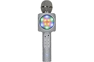 Sing Along Karaoke Microphone with Stereo: Silver Bling Bluetooth All-in-One Solution