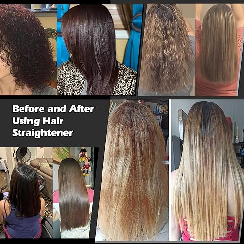 Miniatura 9 de MKBOO Plancha de pelo con vapor profesional de salón Nano Titanium de cerámica de vapor con peine extraíble LCD digital 5 niveles de temperatura