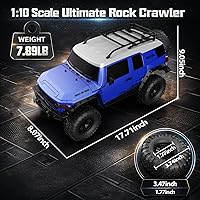 Vista 7 de Autos RC RC Crawler 1/10 Escala RTR Auto de Control Remoto 4WD 2.4GHz Cepillado Vehículo de Carreras Todoterreno Grado Pasatiempo Modelo con Luces