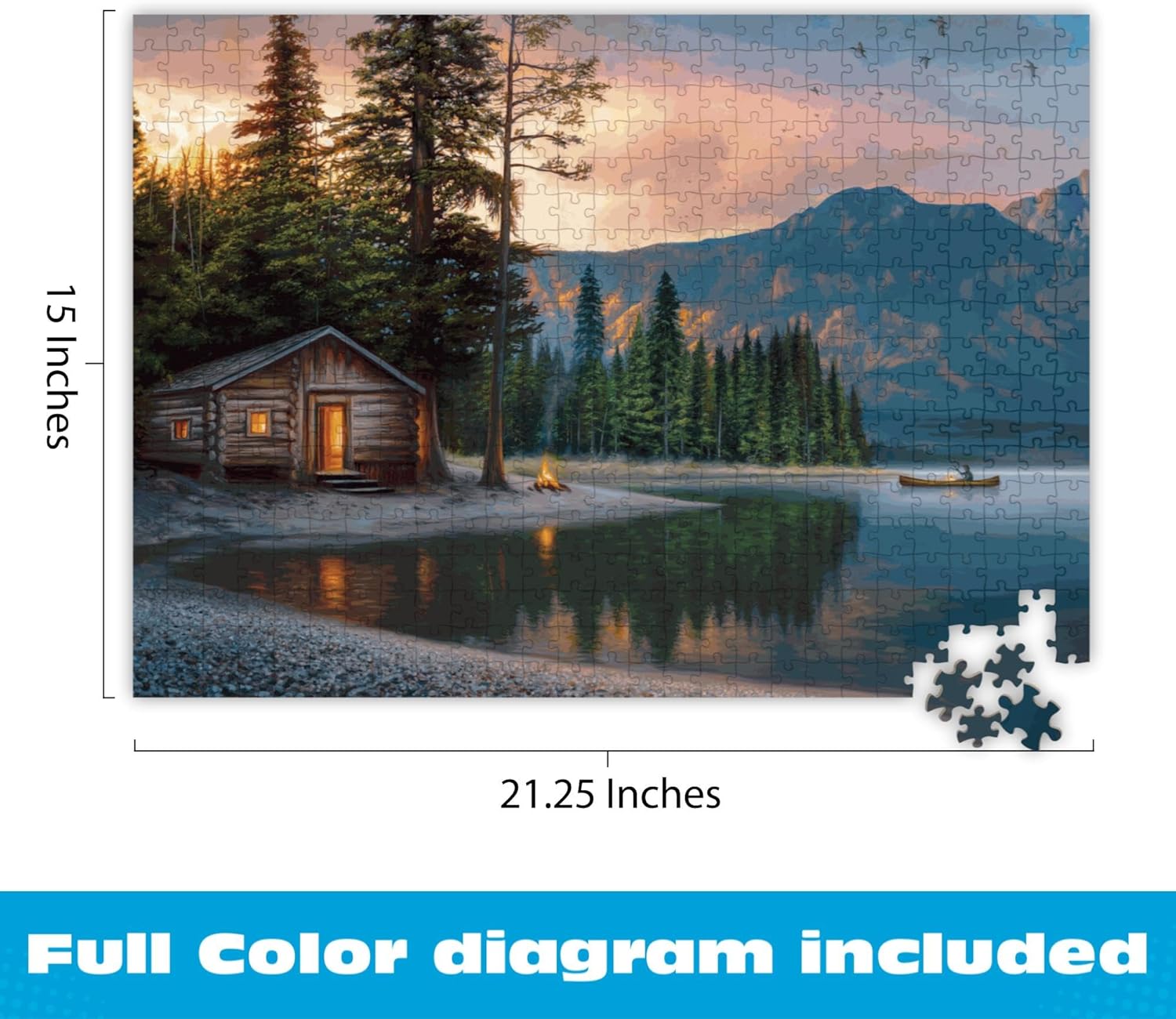 Buffalo Games – Lakeside Heaven Jigsaw Puzzle, 500 Piece Puzzle for Adults, Peaceful Lake Landscape Art by Chuck Black