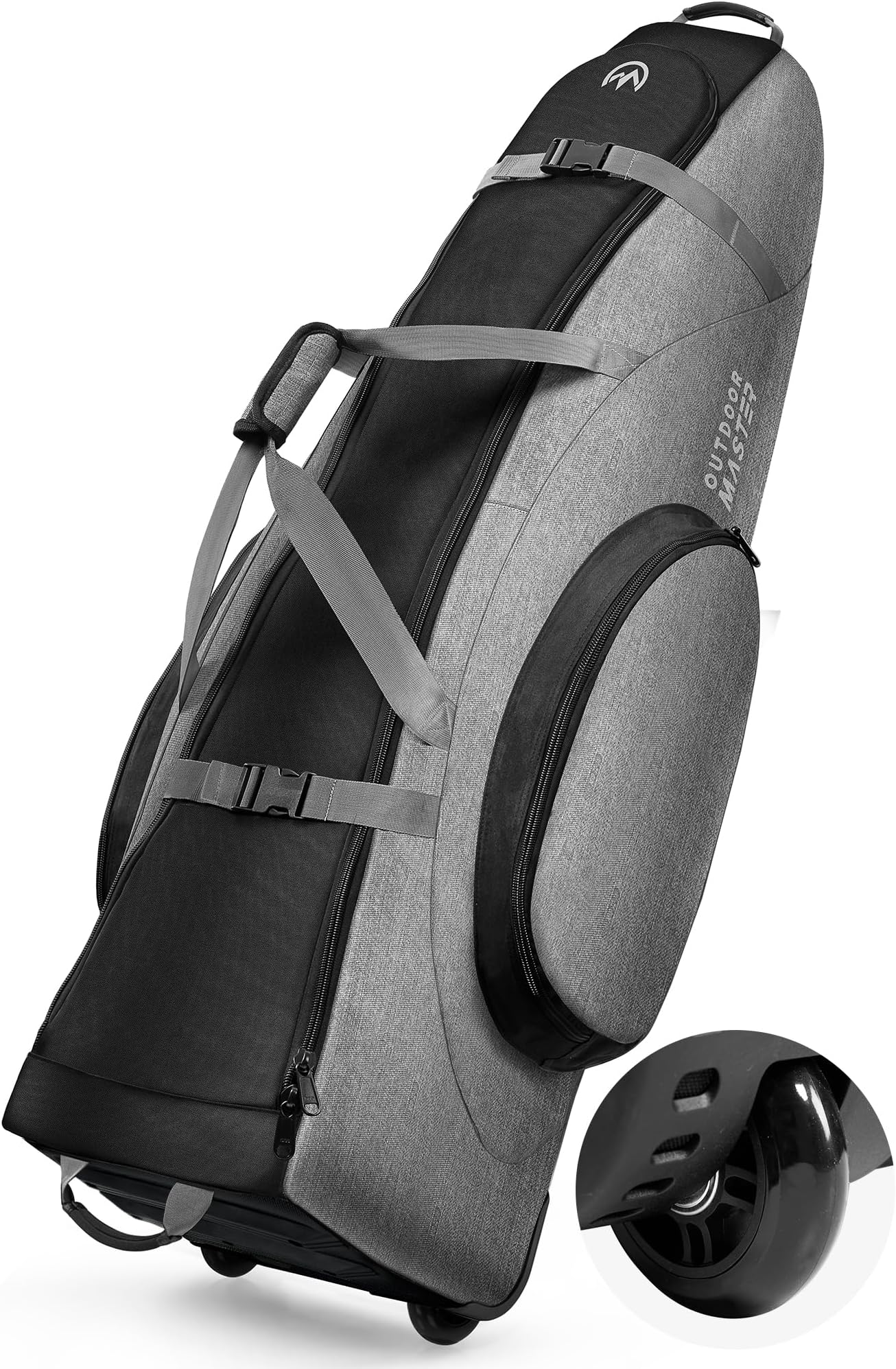 Padded Golf Travel Bag with Reinforced Wheels, 900D Heavy Duty Oxford Wear-Resistant and Waterproof Golf Travel Case, Soft-Sided Golf Club Bag, Shoes and Accessories Compartment