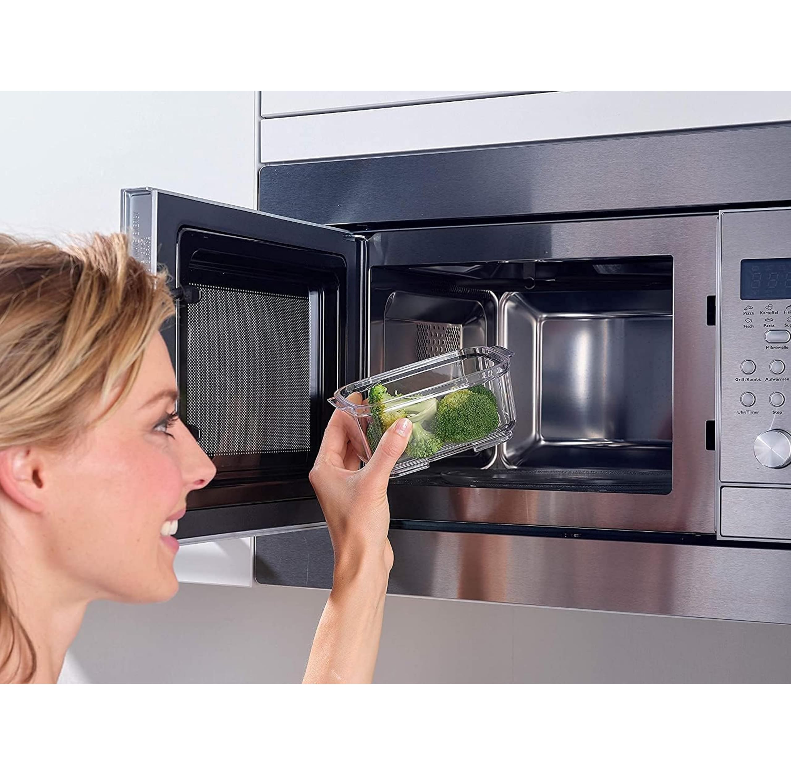 Leifheit 3er Set Vakuum-Frischhaltedosen, luft- und wasserdichte Vorratsdose, Dosen passend für Leifheit Vakuumiergeräte, BPA-frei & spülmaschinengeeignet, zum Einfrieren und die Mikrowelle geeignet