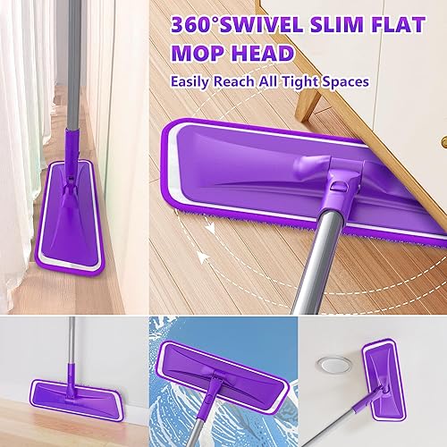 Miniatura 4 de Trapeador de microfibra para limpieza de suelos, con 4 almohadillas reutilizables lavables para Swiffer Powermop de cocina, mopa de polvo húmedo y