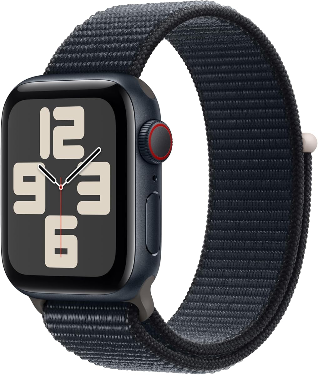 Apple Watch SE 2nd Gen 40mm GPS + Cellular Midnight Aluminum Case - Midnight Sport Loop (Renewed) : Electronics