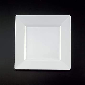 Squares 9.5" Dinner Plate, White Set of 10